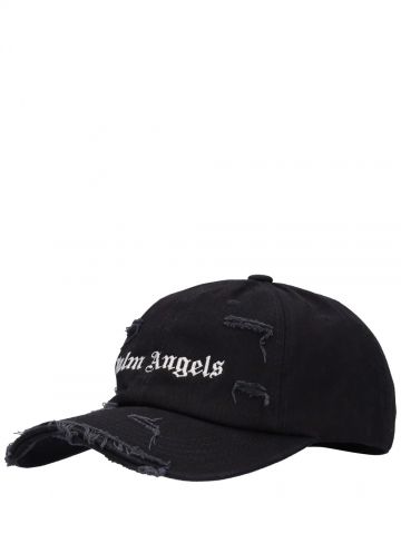 Black cotton baseball cap with logo