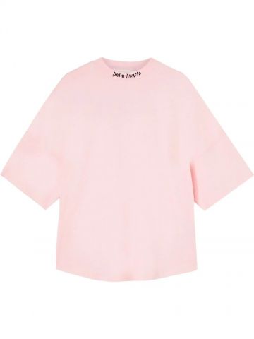 Logo print light pink oversized T-shirt