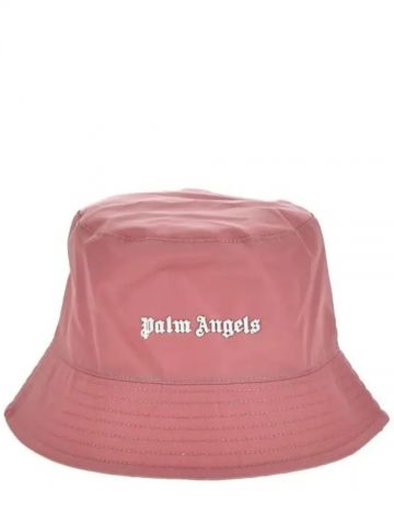 Cappello bucket rosa con stampa logo