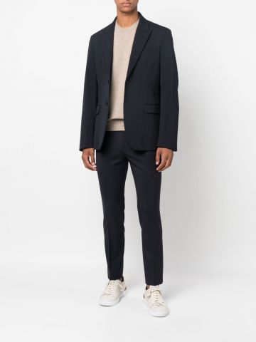 Blue mid-rise tapered trousers