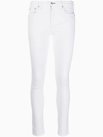 White high-rise skinny jeans