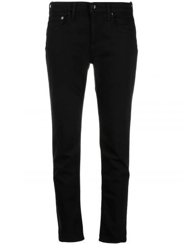 Black mid-rise slim fit jeans