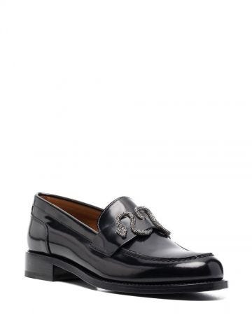 Black leather Morgana loafers