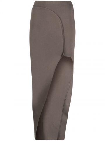 Grey asymmetric mid-length skirt