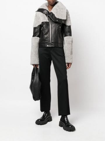 Black and grey Ketih leather jacket