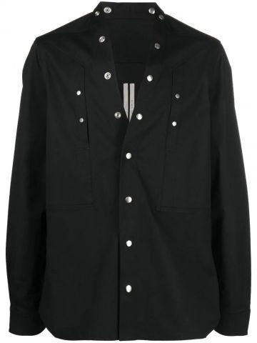 Long-sleeve cotton shirt black