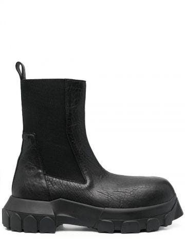 Black Chelsea leather boots