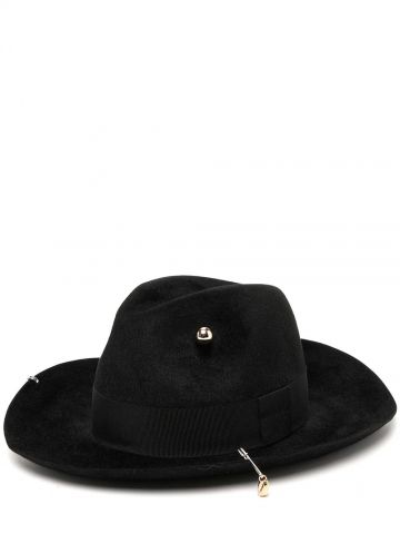 Piercing Black Felt Gambler Hat