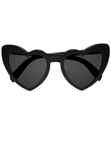 Black oversized heart-shaped sunglasses