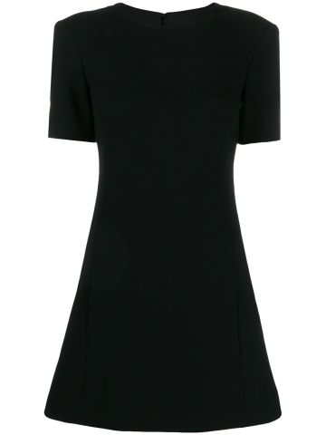Black short-sleeved flared dress