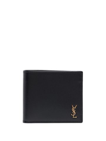 Tiny Monogram wallet in black shiny leather