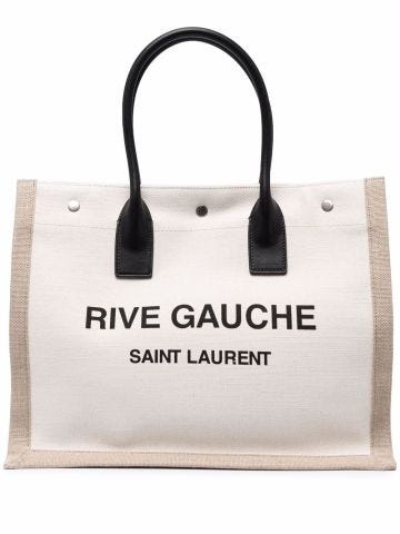 Beige Rive Gauche tote bag with black handles