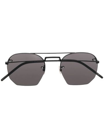 Shaded black hexagonal sunglasses