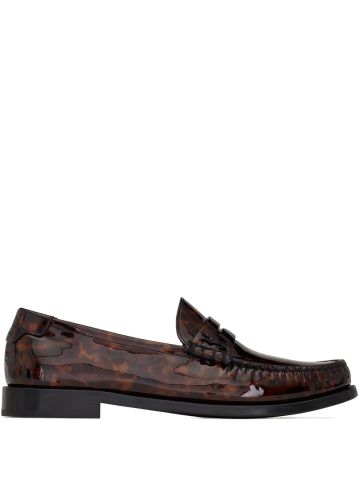Brown tortoiseshell effect loafers