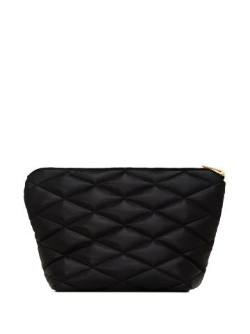 Black padded Sade pouch with gold logo