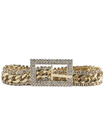 Yuva gold belt with crystals