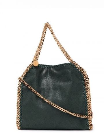 Green Falabella mini tote Bag with gold chain