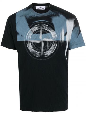 Black logo-print T-shirt