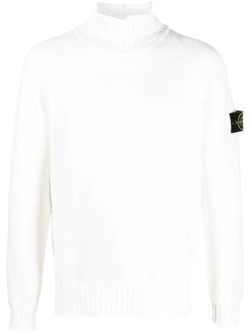 Logo-patch roll neck sweater