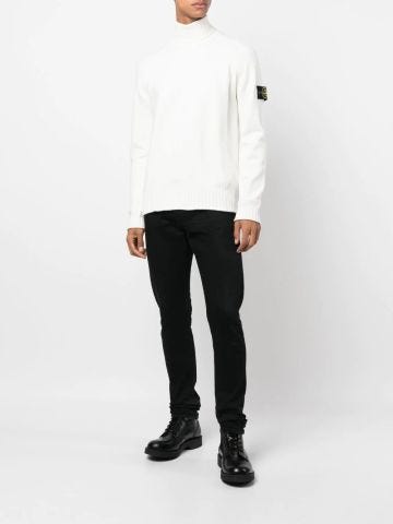 Logo-patch roll neck sweater