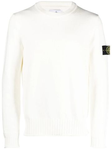White Logo-patch sweater