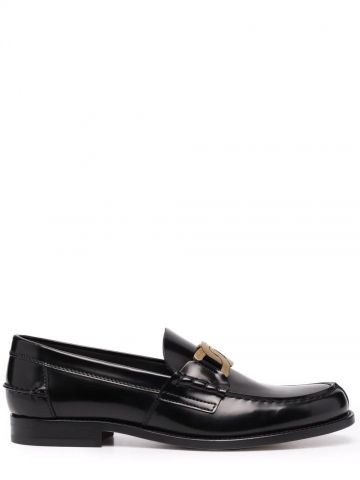 Semi-shiny leather loafer with decoration
