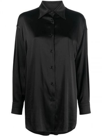 Camicia nera con collo a punta