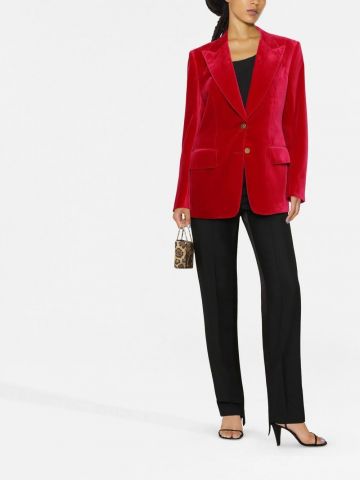 Red single-breasted blazer