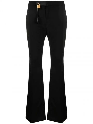Mid-rise flared trousers