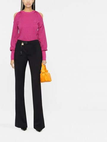 Mid-rise flared trousers