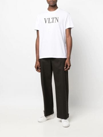 VLTN embroidery white T-shirt