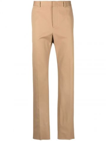 Pantaloni chino beige con piega stirata