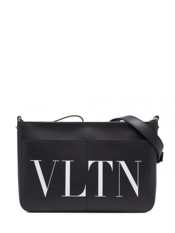 VLTN print black messenger Bag