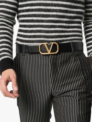 Black VLOGO leather Belt
