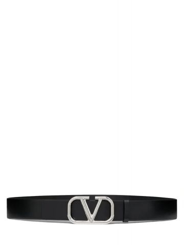 Black VLogo Signature Belt