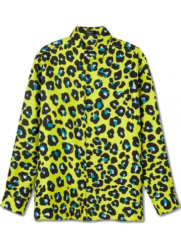 Camicia gialla con stampa Daisy Leopard