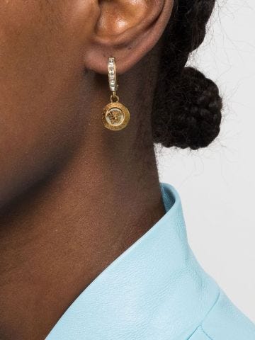 Medusa embellished hoop earrings