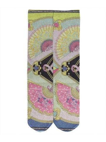Multicolor socks with Baroque print