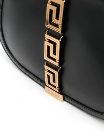 Black La Greca shoulder bag with gold logo