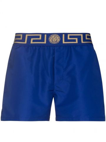 Greca print blue Swim Shorts