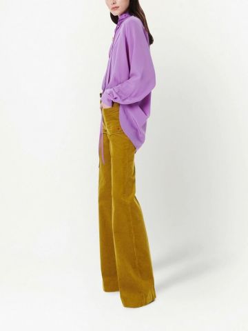 Alina brown tobacco corduroy wide-leg trousers