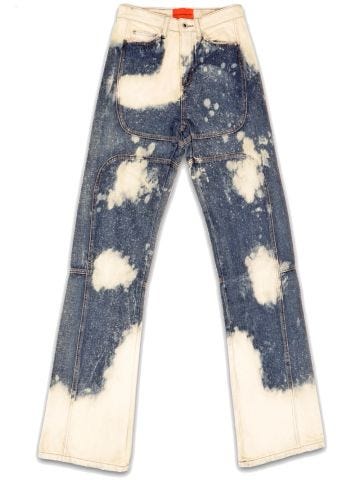 Bleached navy blue jeans