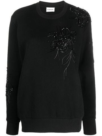 Black sweatshirt with decoration