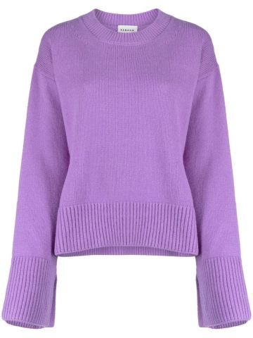 Slit-sleeve wool jumper