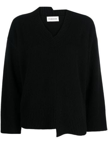 Led asymmetric knitted jumper