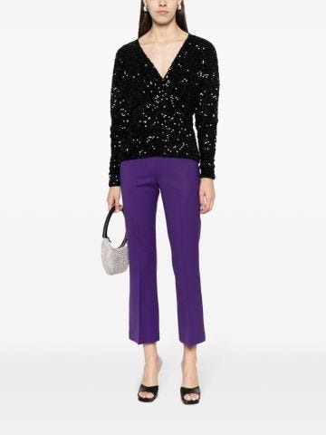 Cut-out sequinned top
