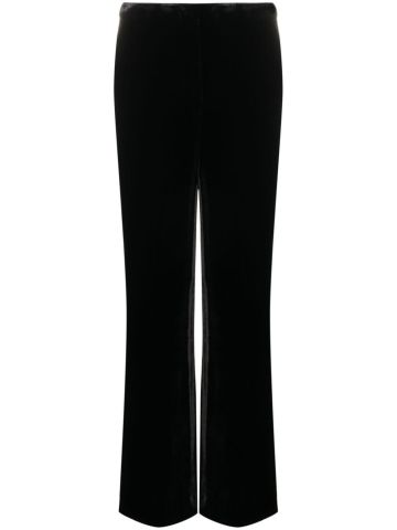 Straight-leg velvet trousers