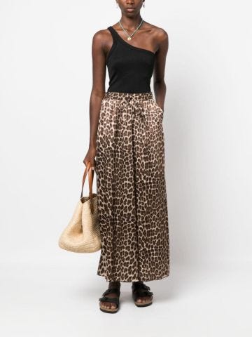 Long spotted print skirt