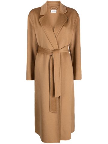 Capotto belted-waist cashmere peacoat