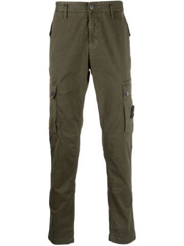 Green cargo trousers with Compass pattern
